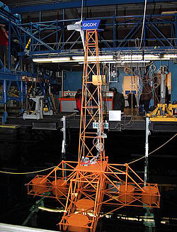The 1:25 scale model of the SOF prior to the experiments